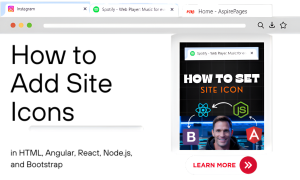 How to Add Site Icons in HTML, Angular, React, Node.js, and Bootstrap