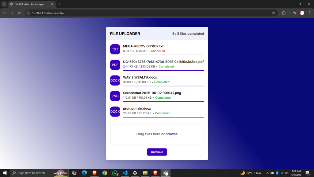 File Uploader with Progress Bar